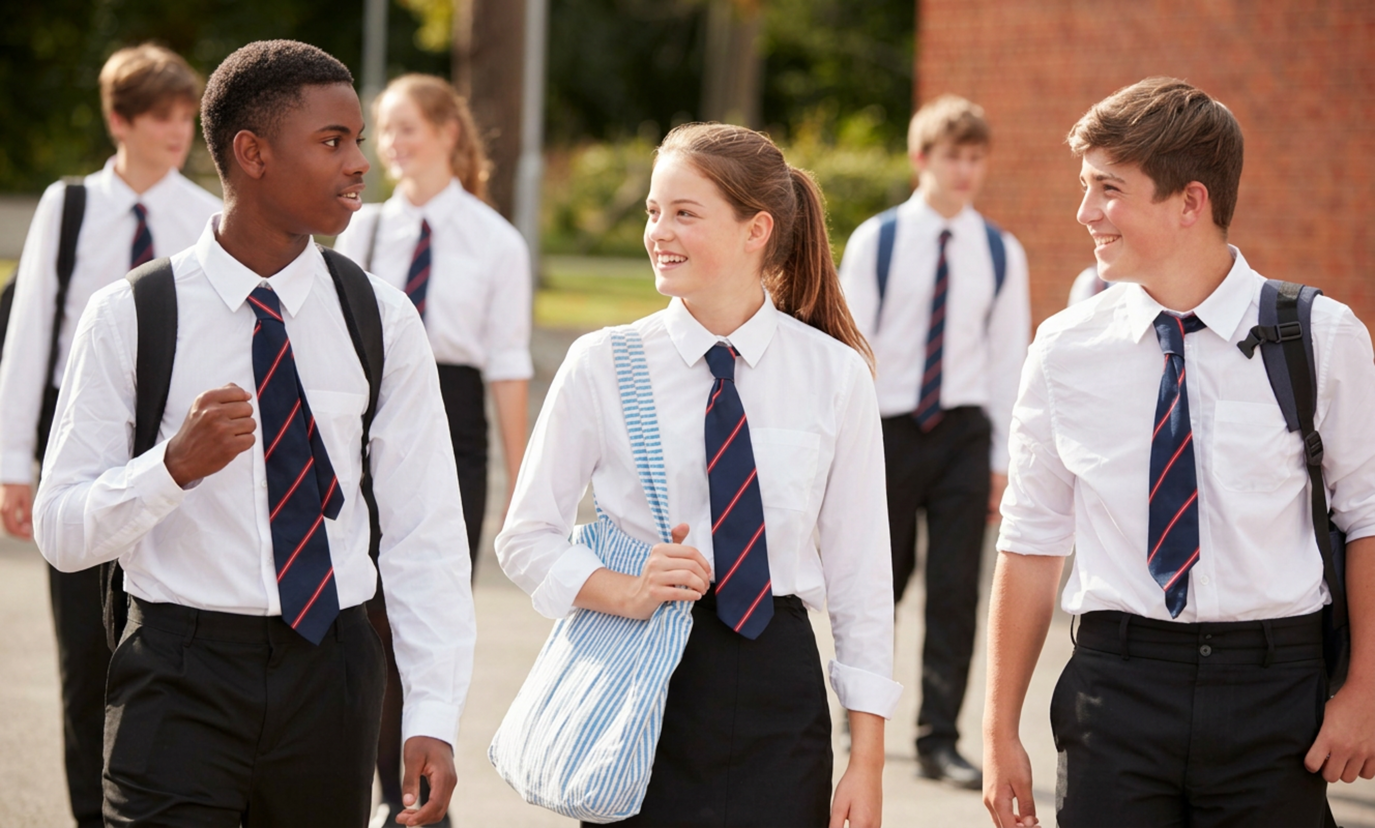 students walking together