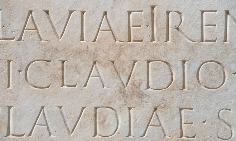 A Latin inscription carved on marble