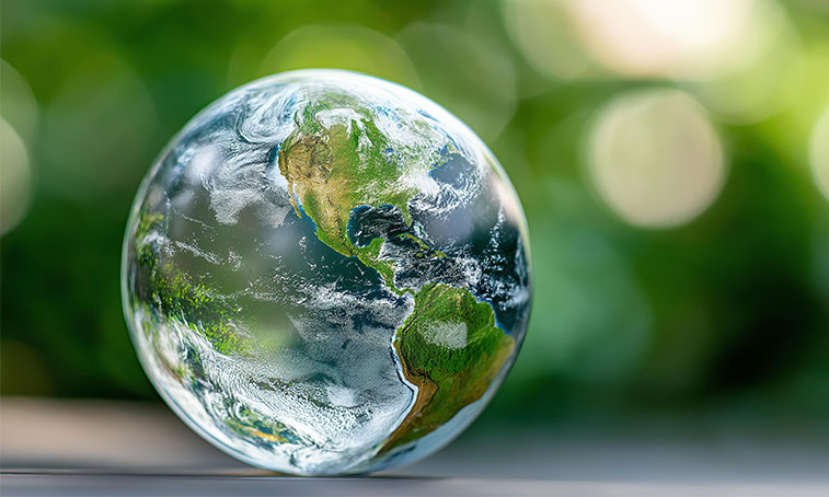The earth as a glass marble
