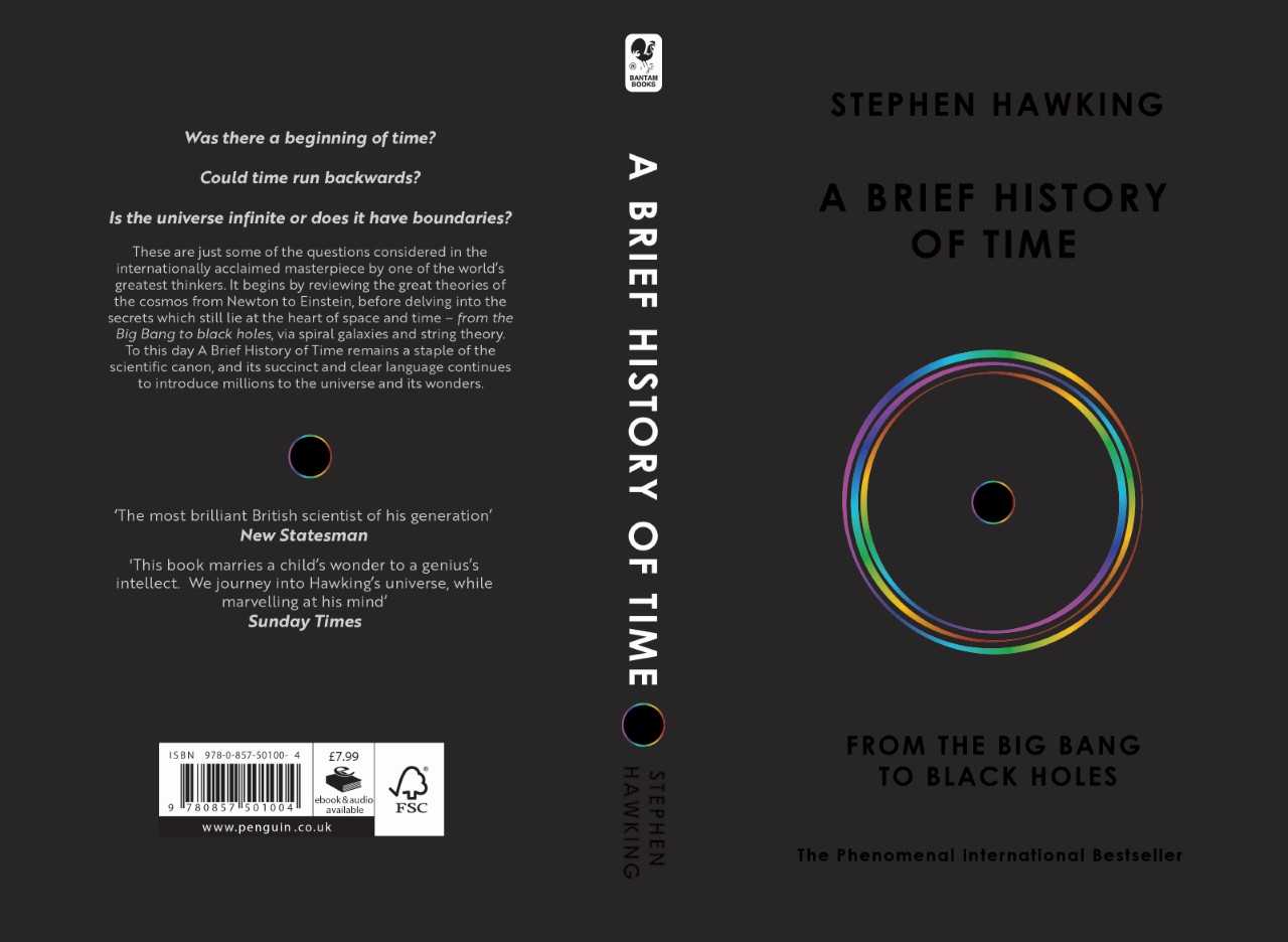 Cameron Edwardsons re design of the front cover of Stephen Hawkings book a brief history of time