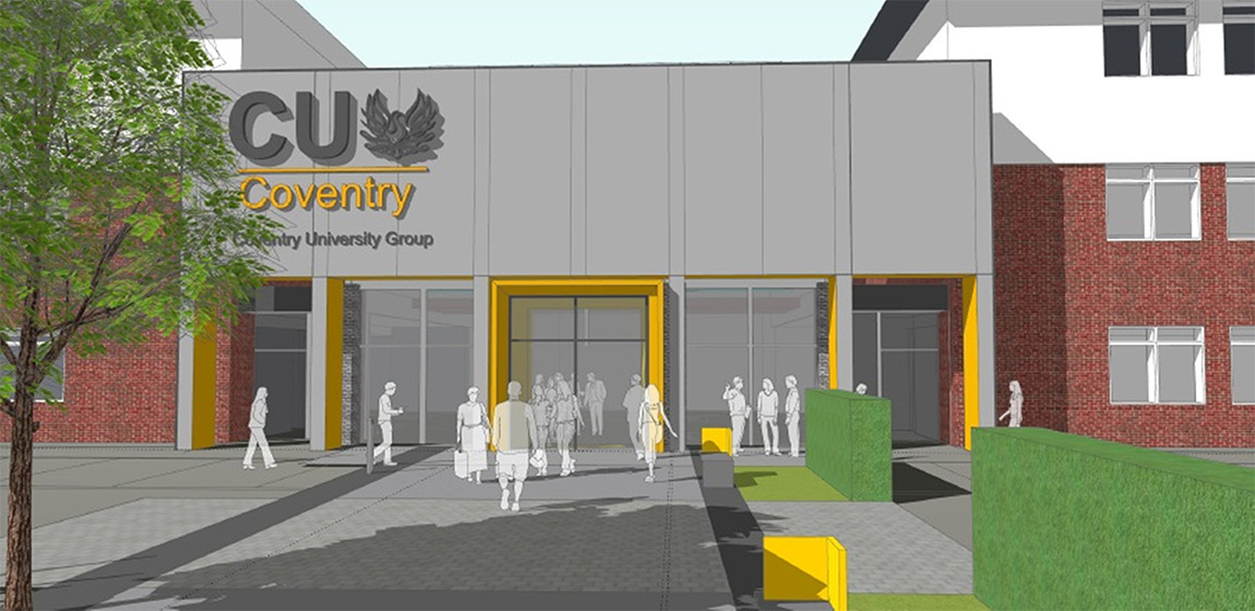 Artists impression of the new CU Coventry building