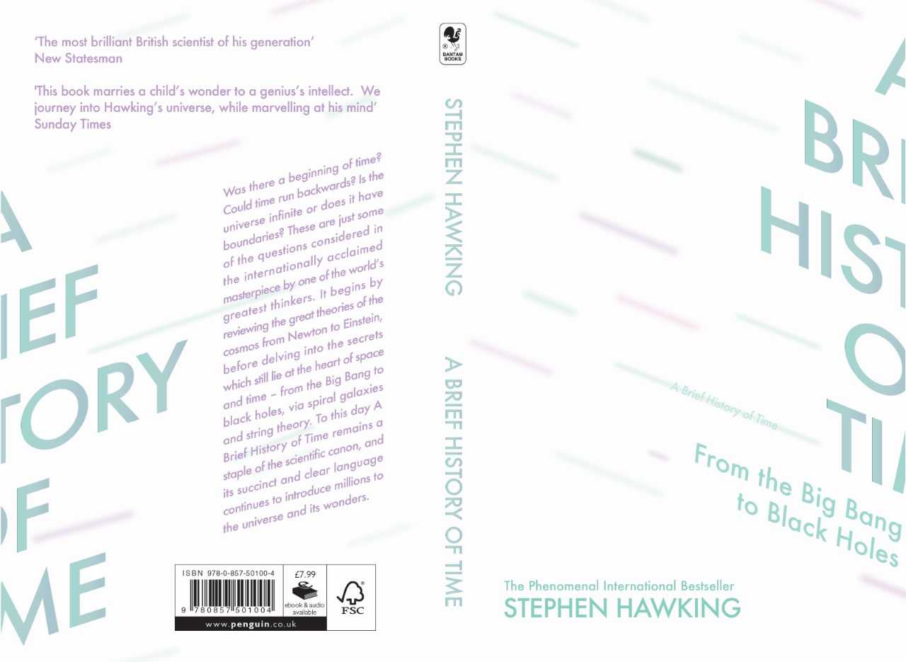Fiona Cheungs re design of the front cover of Stephen Hawkings book a brief history of time