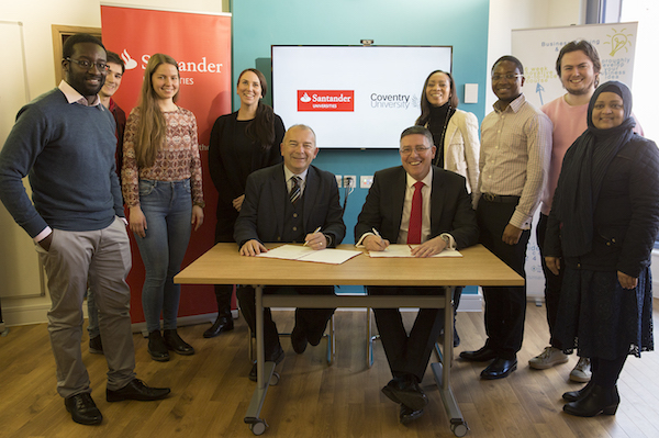 Students and staff to benefit as Coventry University joins Santander Universities network