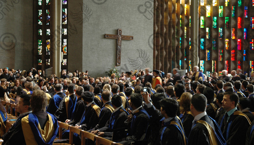 Students at their graduation ceremony in Coventry Cathedral
