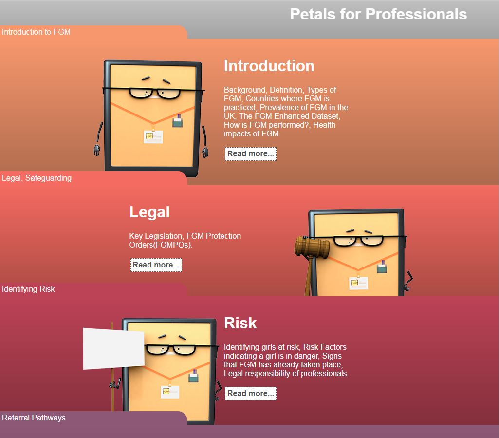 A screengrab of the Petals for Professionals web app