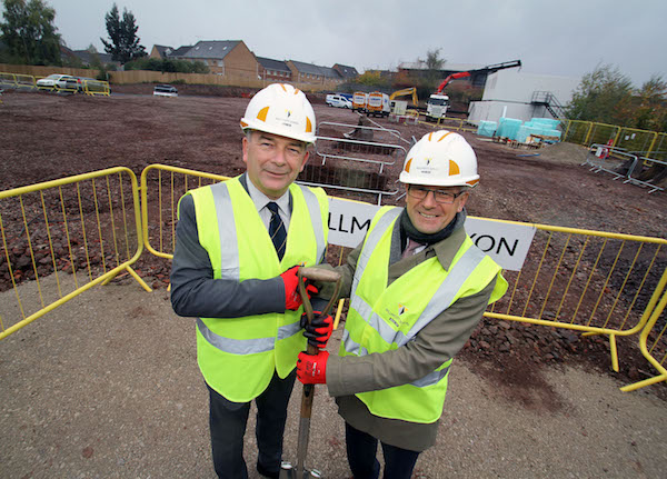 John Latham and Stefan Pischinger together at the groundbreaking of the Low Carbon Technology centre