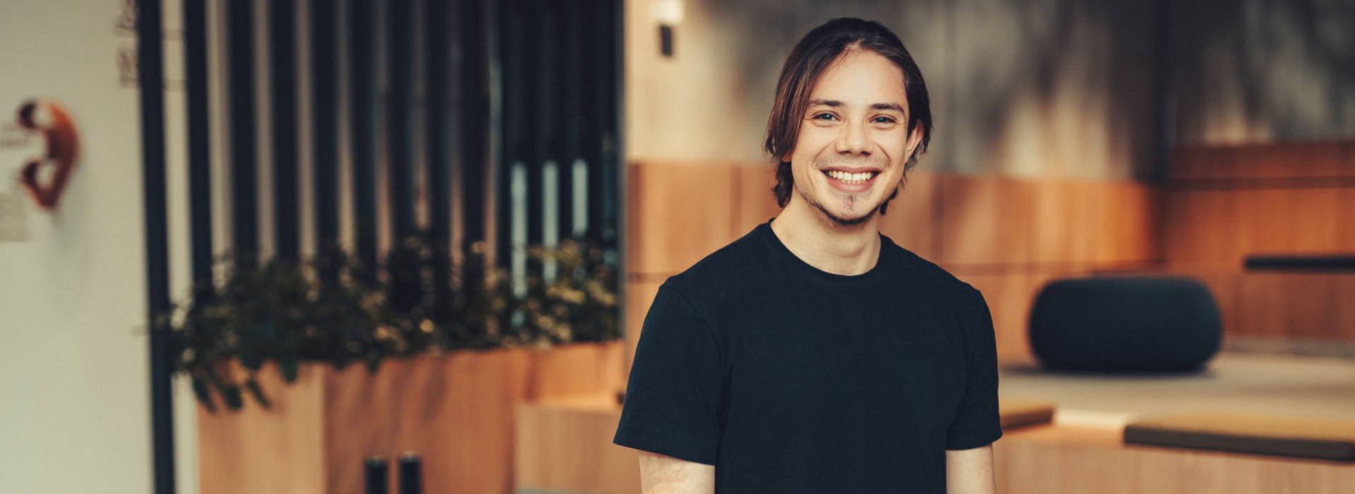 Student smiling looking directly forward