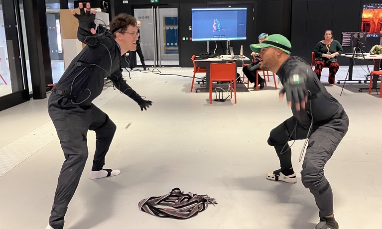 Two people dancing